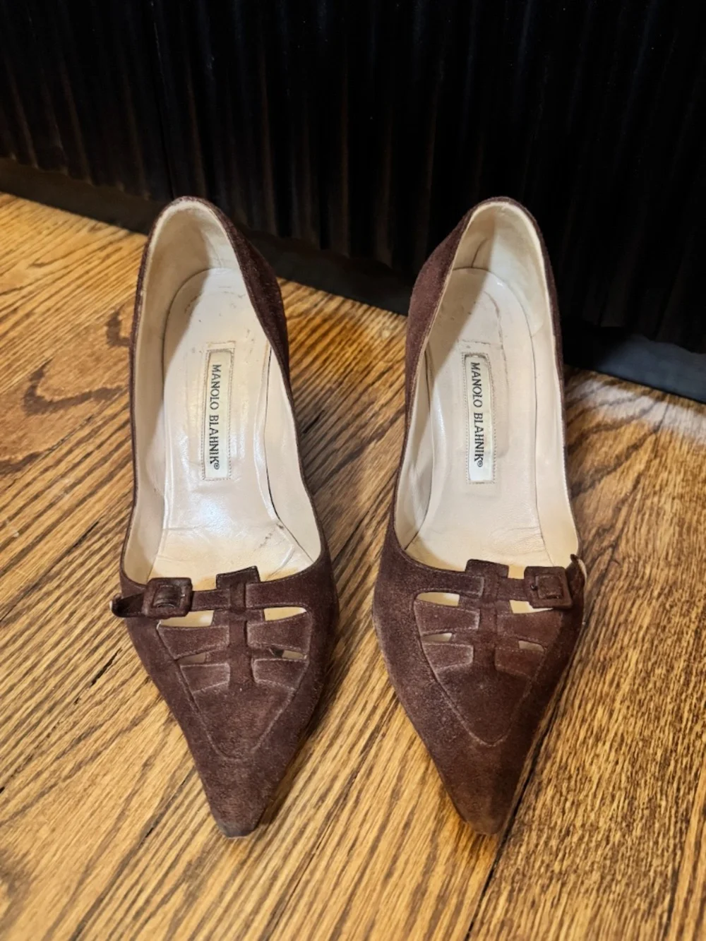Manolo Blahnik Brown Suede Heels 38